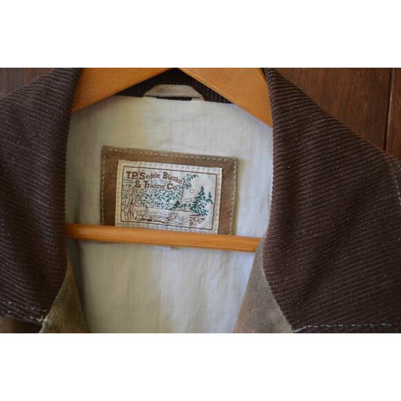 Vintage Distressed Leather Suede Barn Coat Mens Size Large - Picture 3 of 6